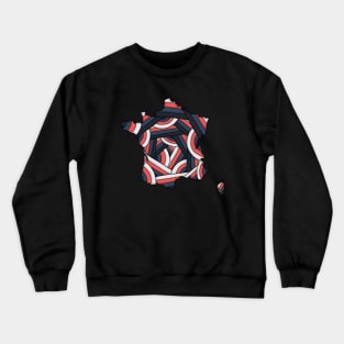 France Map Art Crewneck Sweatshirt